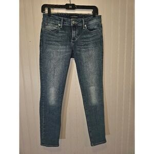 Lucky Brand Jeans Womens 4/27 Slim Straight Ankle Blue Stretch Mid Rise  A120